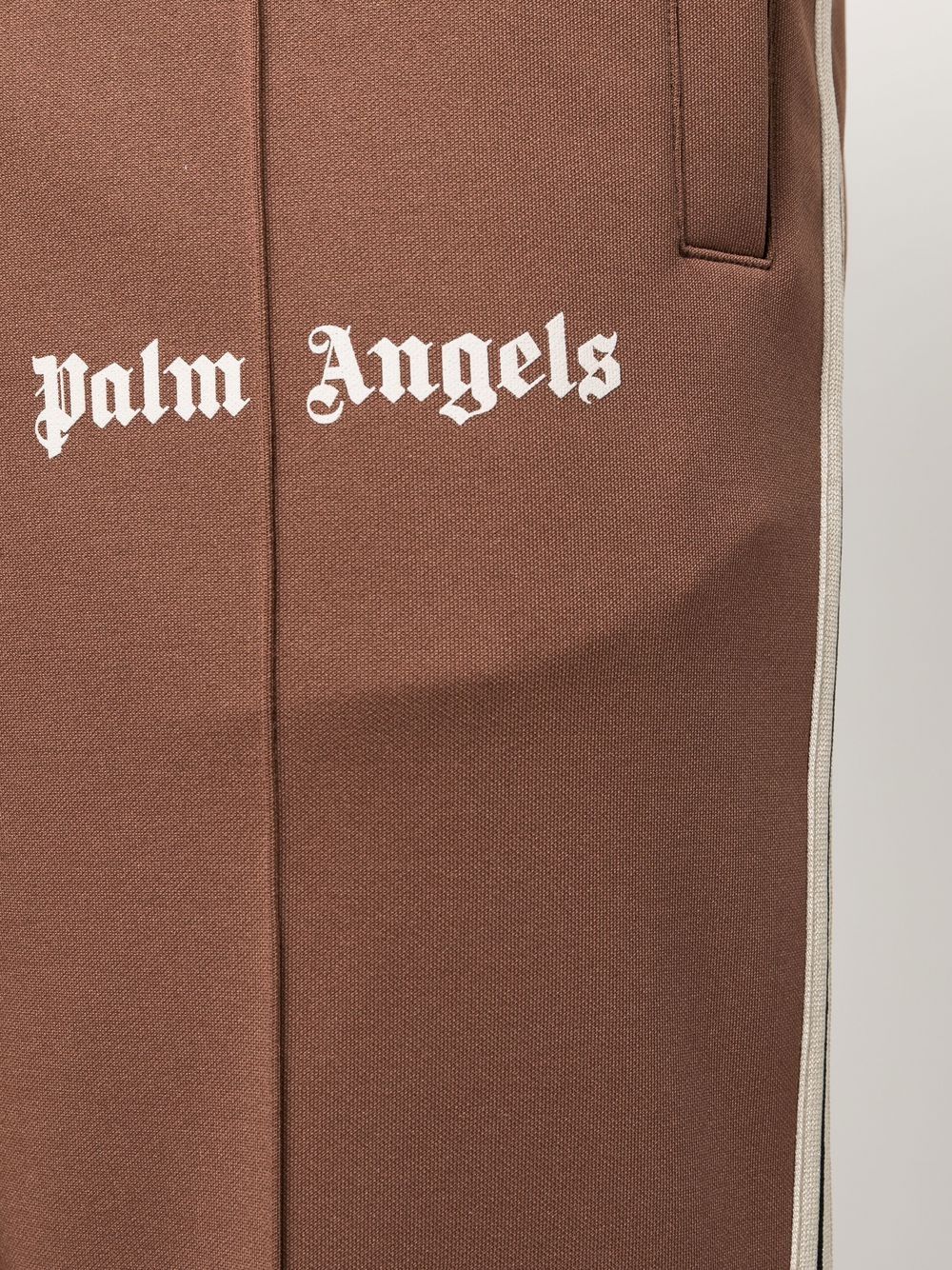 Shop Palm Angels Side-stripe Track Pants In Braun
