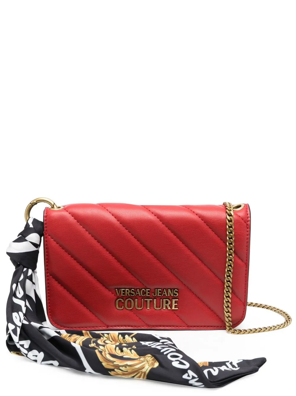 

Versace Jeans Couture diagonal-quilted shoulder bag - Red