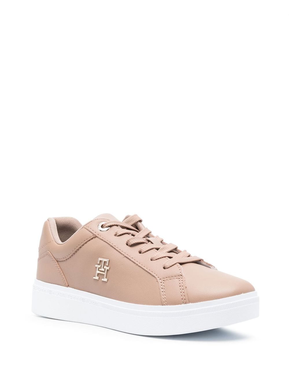 Tommy Hilfiger Sneakers met logoplakkaat - Beige