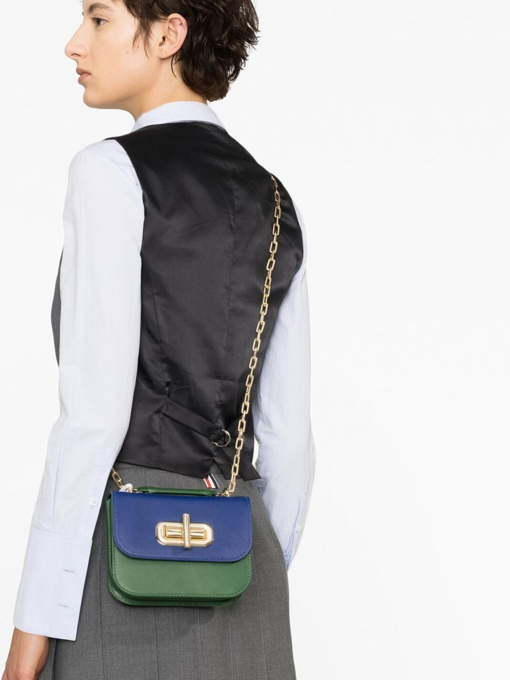 Shop Tommy Hilfiger Colour-block Crossbody Bag In Green