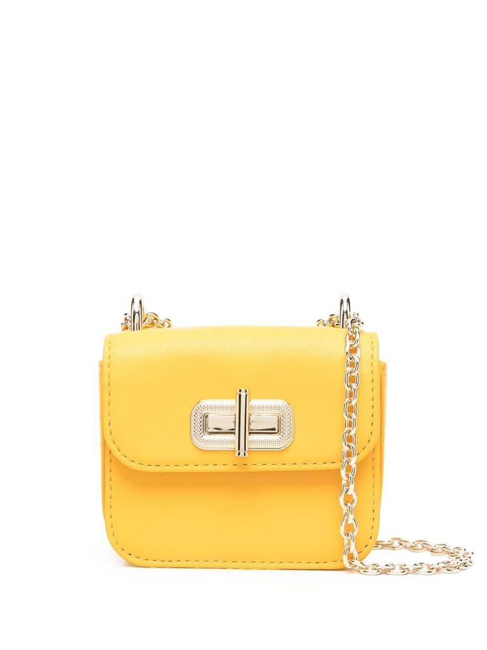 Tommy Hilfiger Chain-link Leather Mini Bag In Yellow