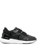 Calvin Klein leather monogram-pattern sneakers - Black