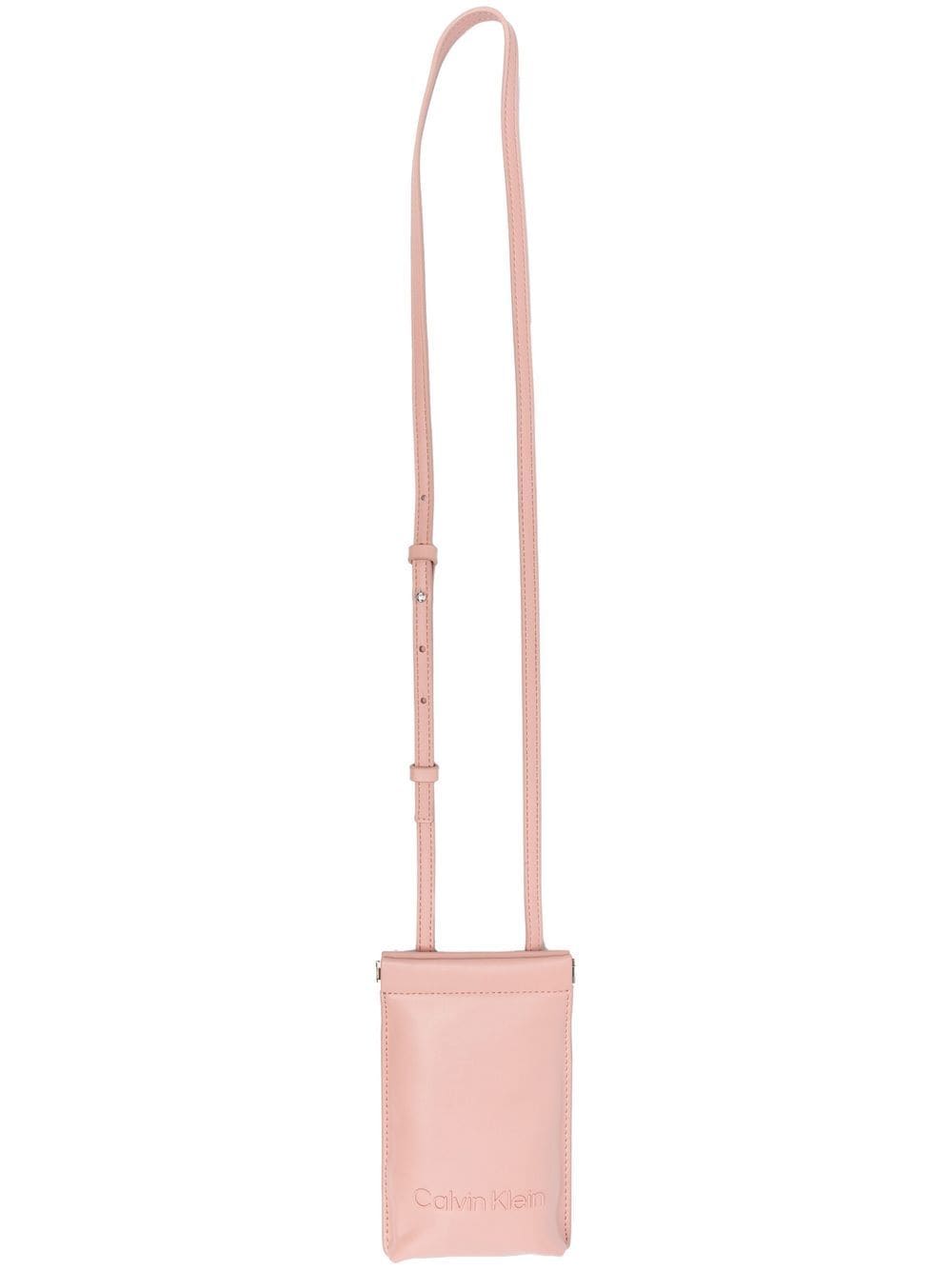 Calvin Klein Logo-embossed Phone Pouch In Pink