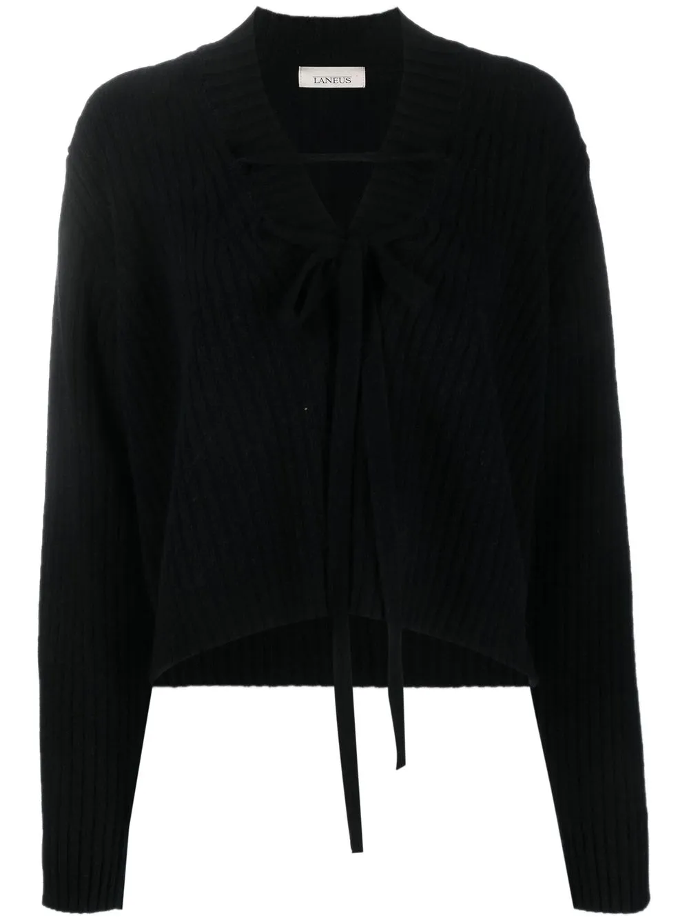 

Laneus ribbed-knit tied cardigan - Black