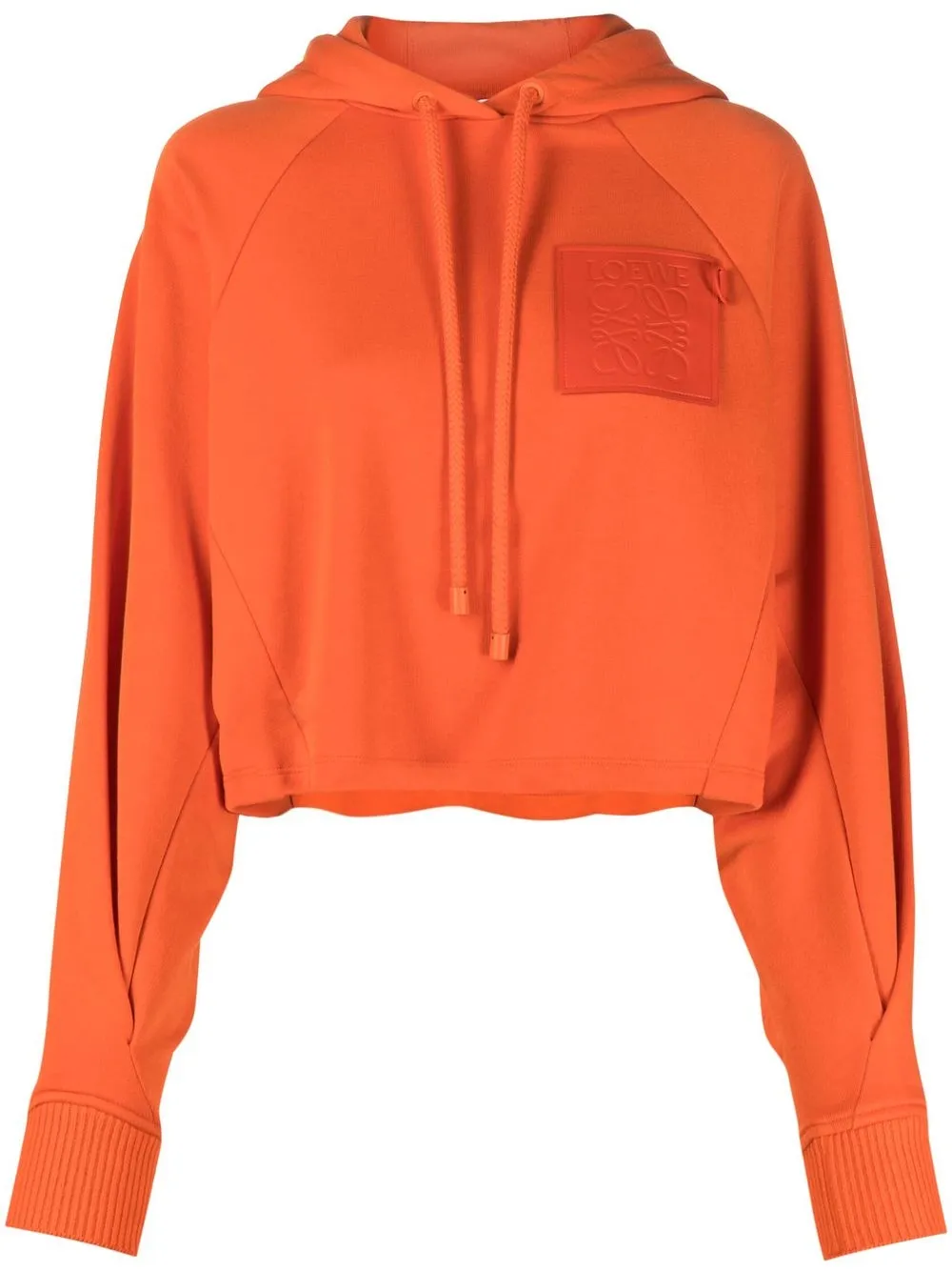 

LOEWE cropped drawstring hoodie - Orange