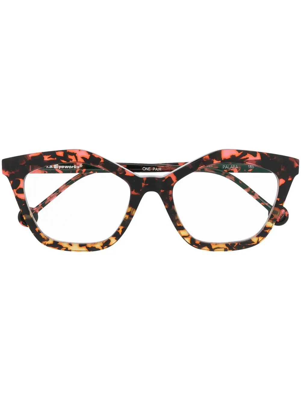 

L.A. EYEWORKS tortoiseshell-effect optical glasses - Brown