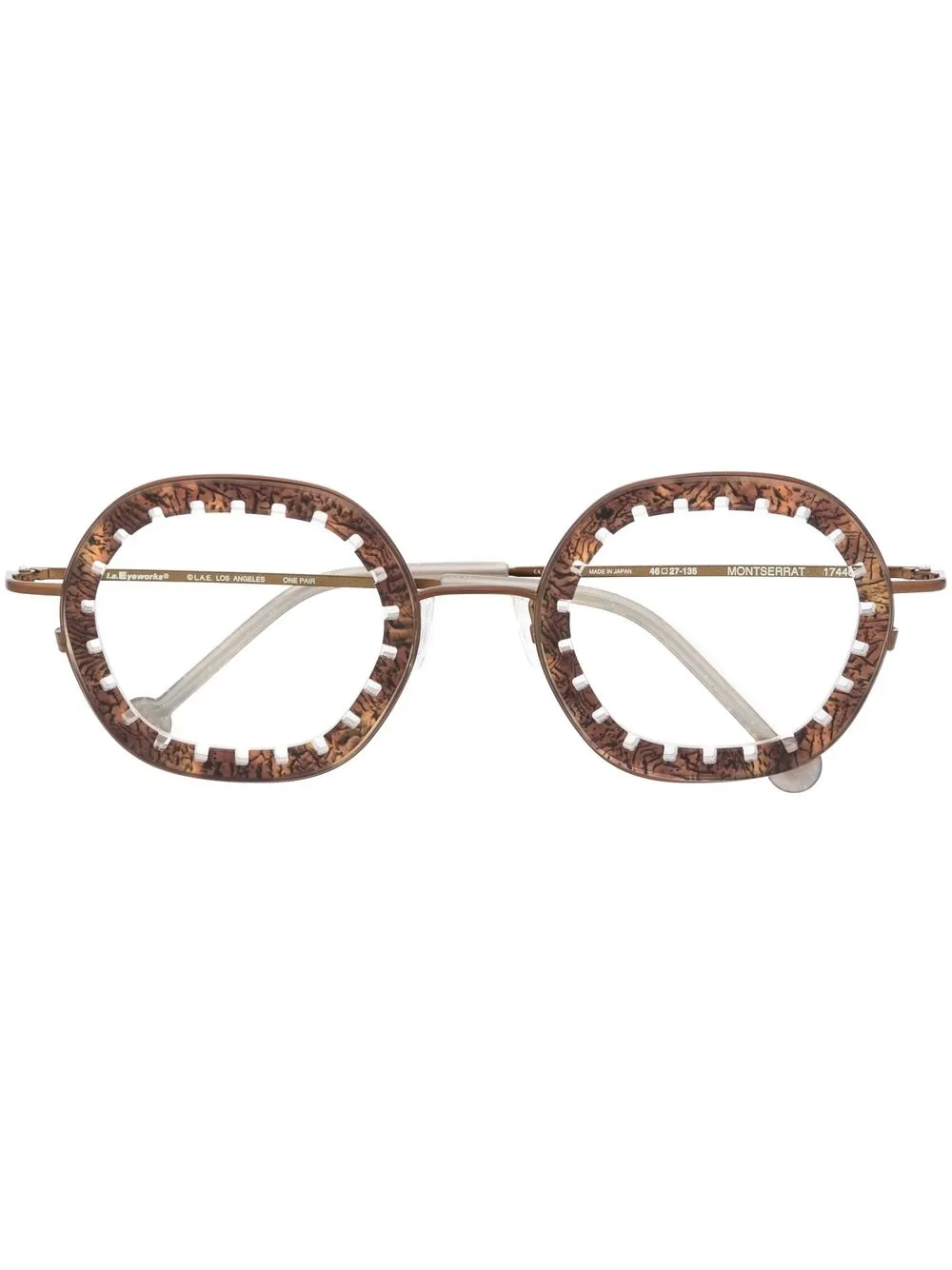 

L.A. EYEWORKS round-frame optical glasses - Brown