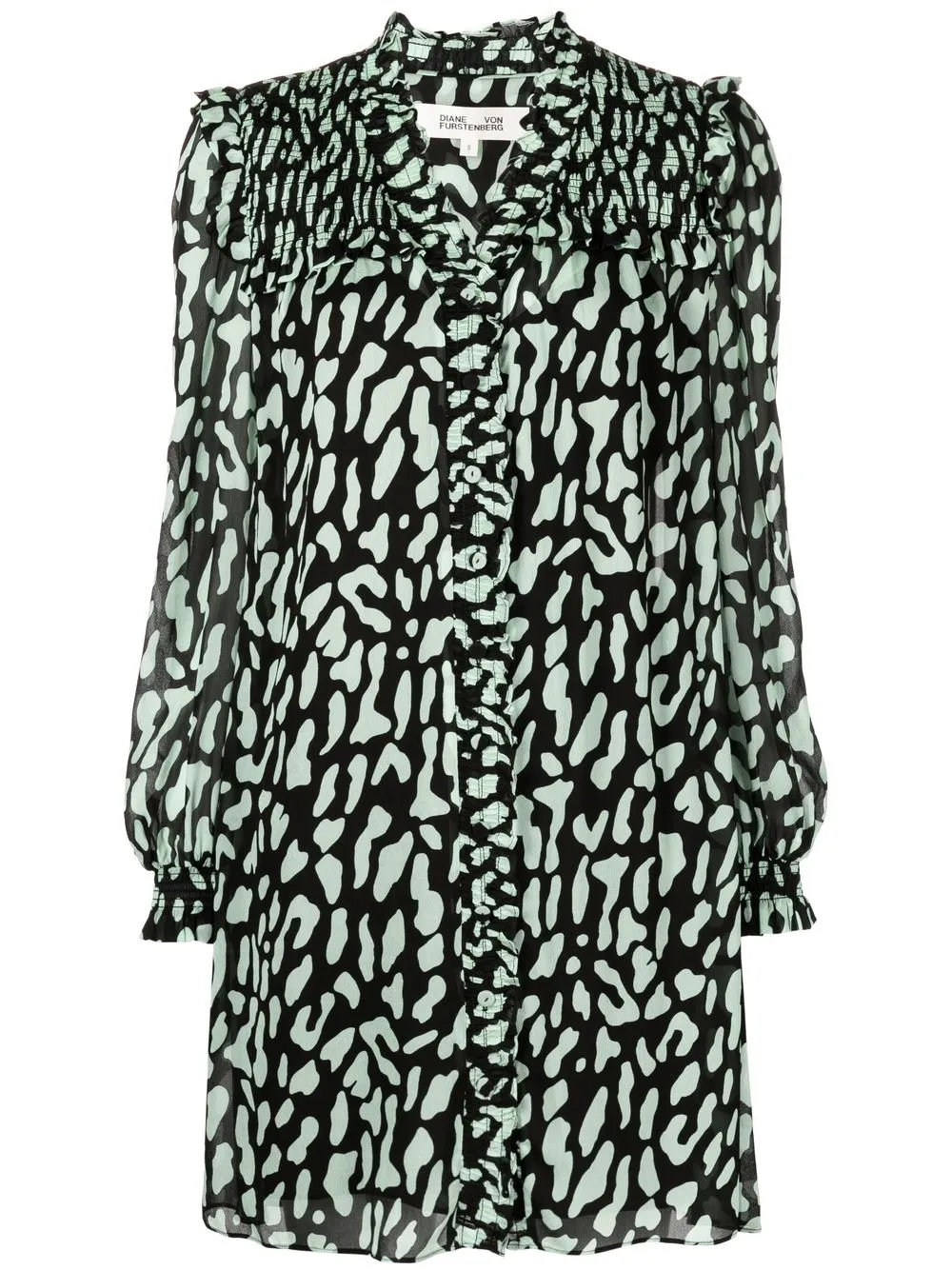 

DVF Diane von Furstenberg vestido corto con estampado de leopardo - Verde