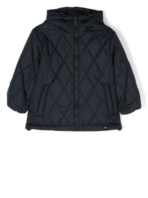 Aspesi Kids diamond-quilt hooded jacket