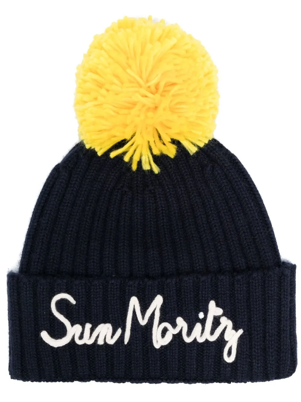 

MC2 Saint Barth logo-embroidered knitted beanie - Blue