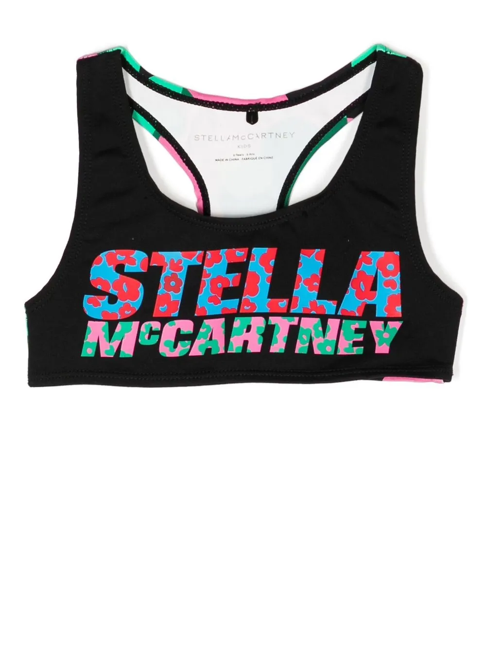 

Stella McCartney Kids logo-print sports bra - Negro