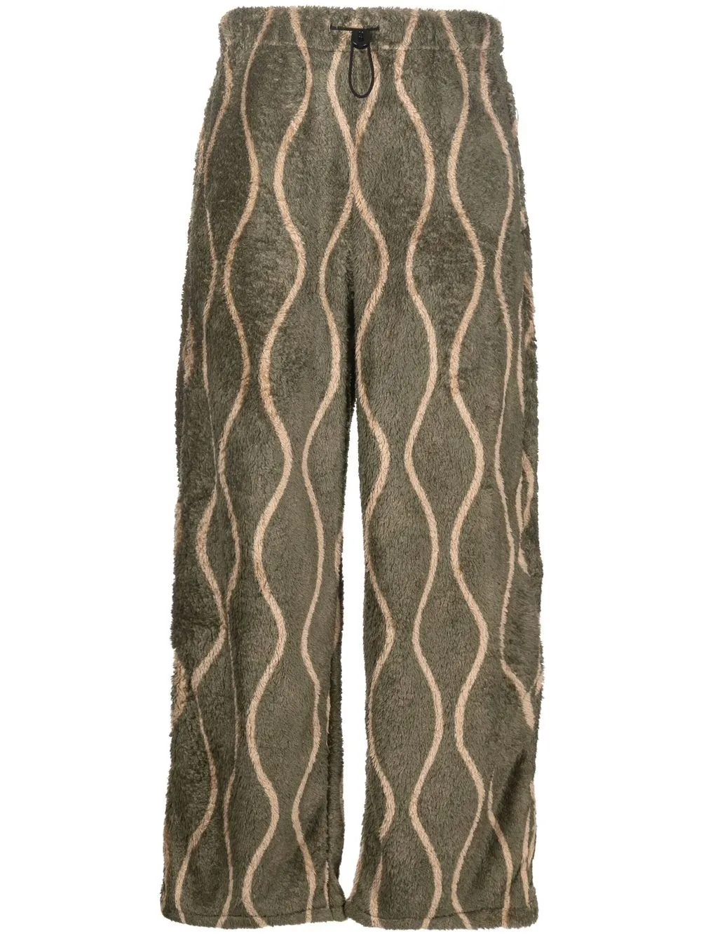 

Kapital striped fleece straight-leg trousers - Green