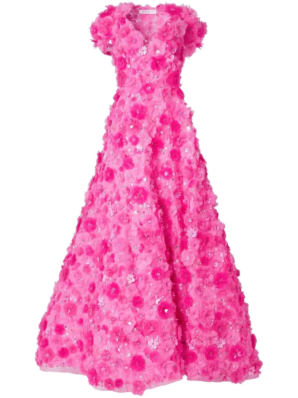 

Carolina Herrera floral-embroidery flared dress - Pink