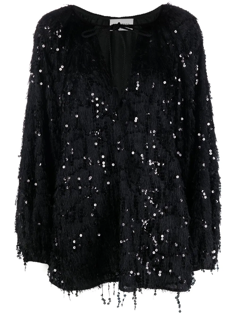 

phaeonia textured sequin-detail blouse - Black