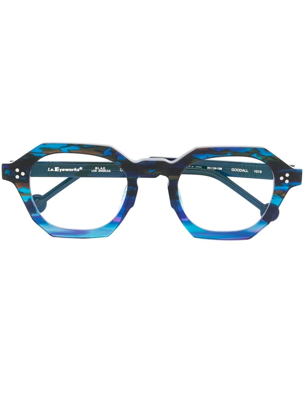 

L.A. EYEWORKS tortoiseshell-frame optical glasses - Blue