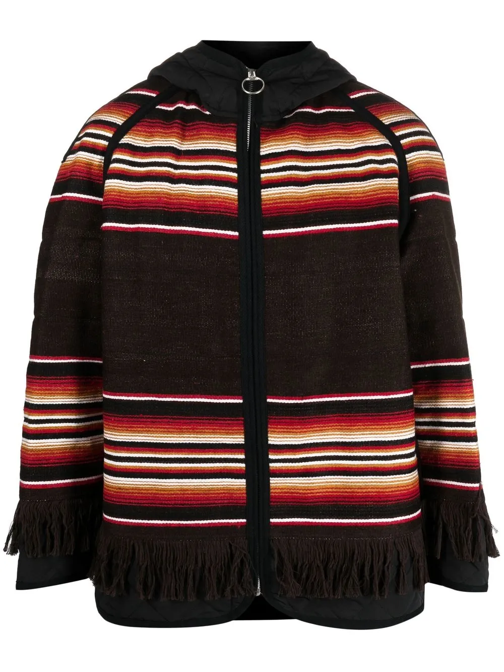 

Junya Watanabe MAN striped zip-up hoodie - Brown