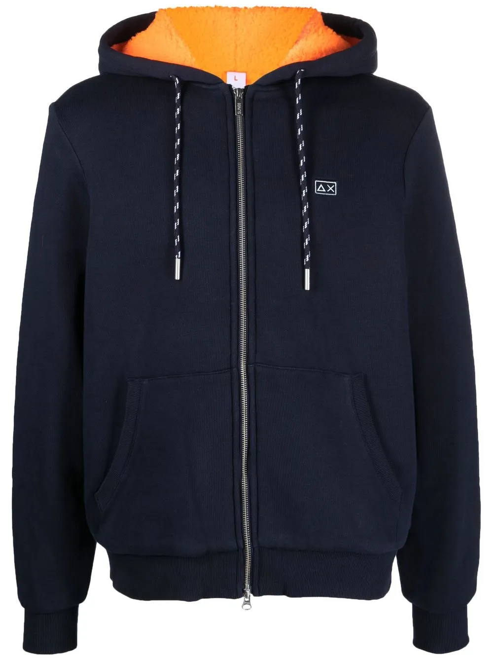 

Sun 68 logo-embroidered zipped hoodie - Blue