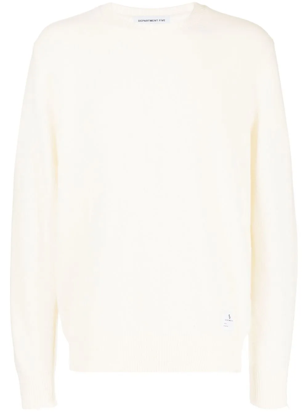 distressed-hem crew-neck jumper