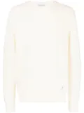 Department 5 distressed-hem crew-neck jumper - White