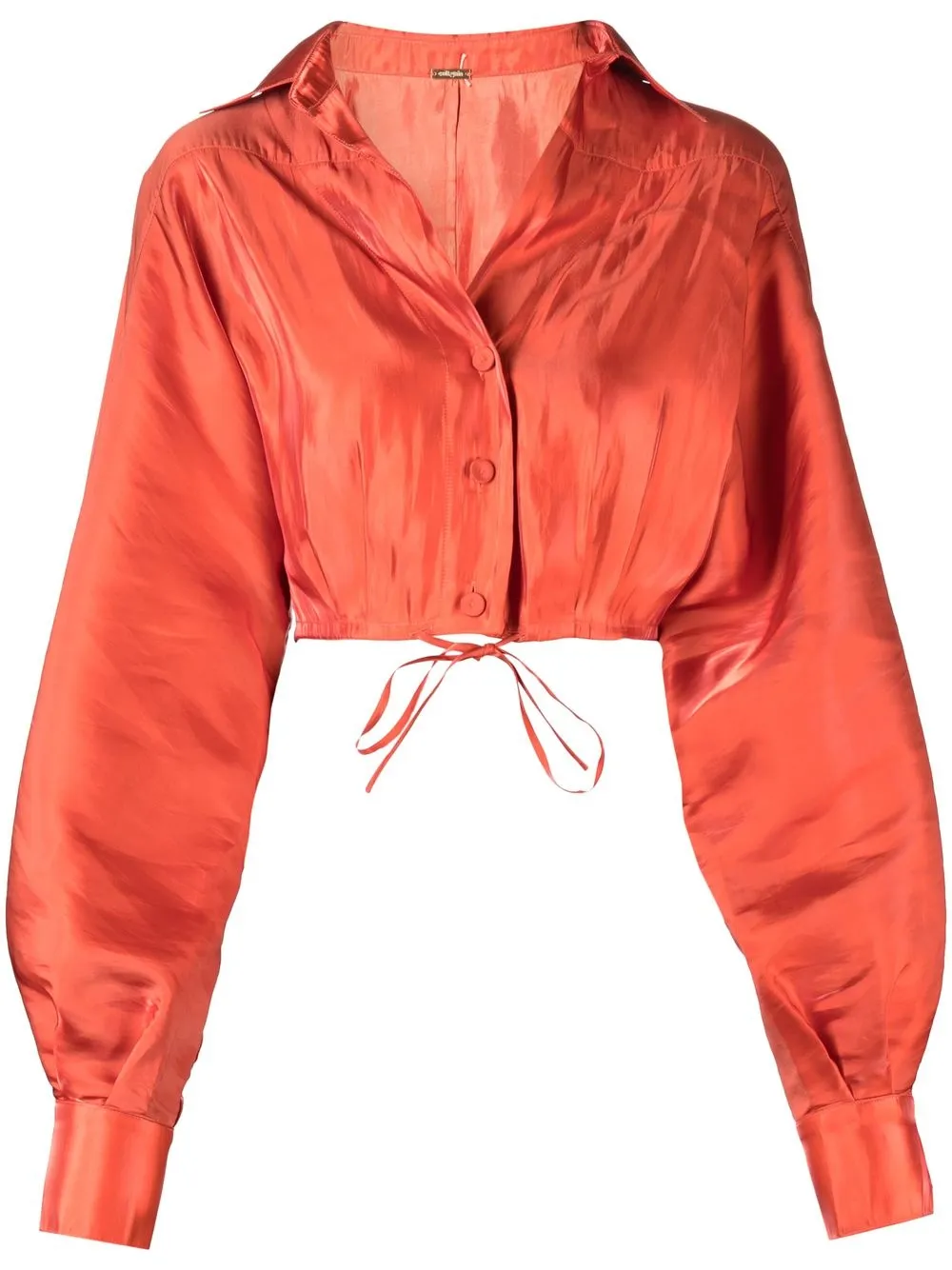 Cult Gaia Brinley cropped shirt - Orange