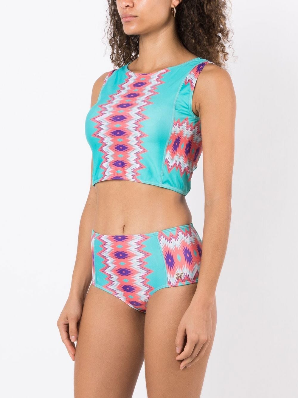 Shop Brigitte Geometric-print Bikini Set In Blue