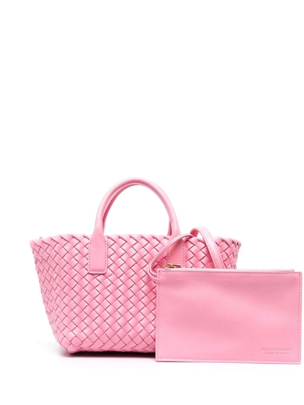 Bottega Veneta Pink Mini Cabat Leather Tote Bag