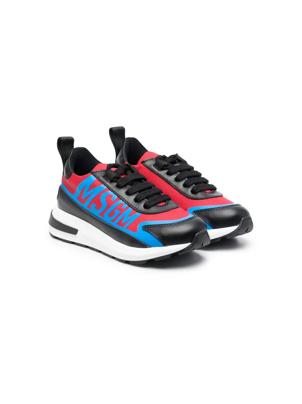 

MSGM Kids logo-print leather sneakers - Black