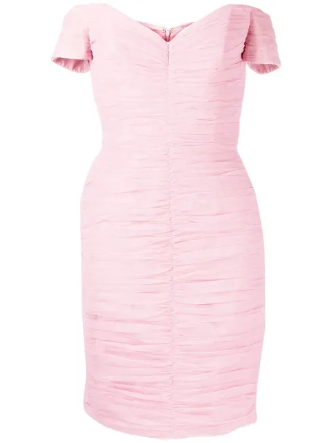 ANOUKI off-shoulder draped mini dress