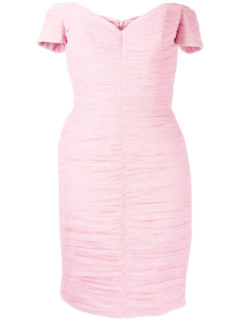 ANOUKI off-shoulder draped mini dress