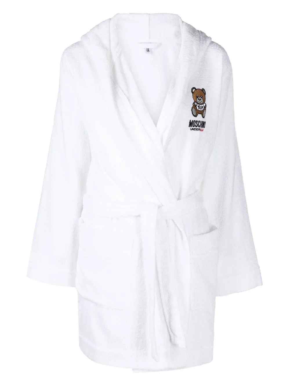 

Moschino teddy bear-patch dressing gown - White