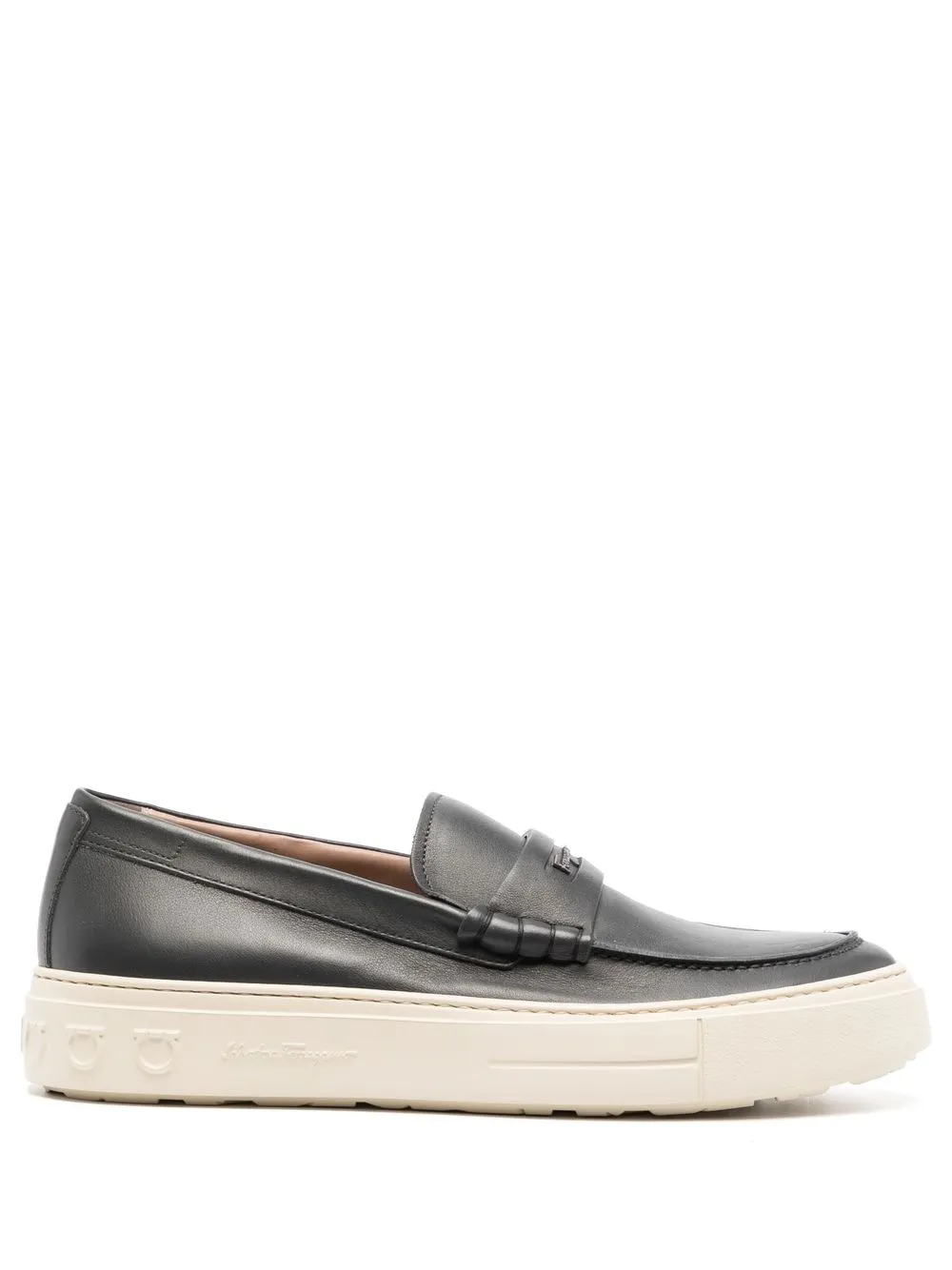 

Ferragamo Melville leather slippers - Grey