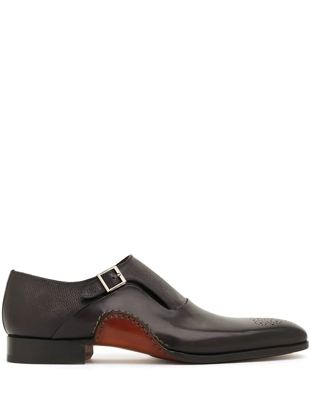 

Magnanni perforated buckle-fastening monk shoes - Brown