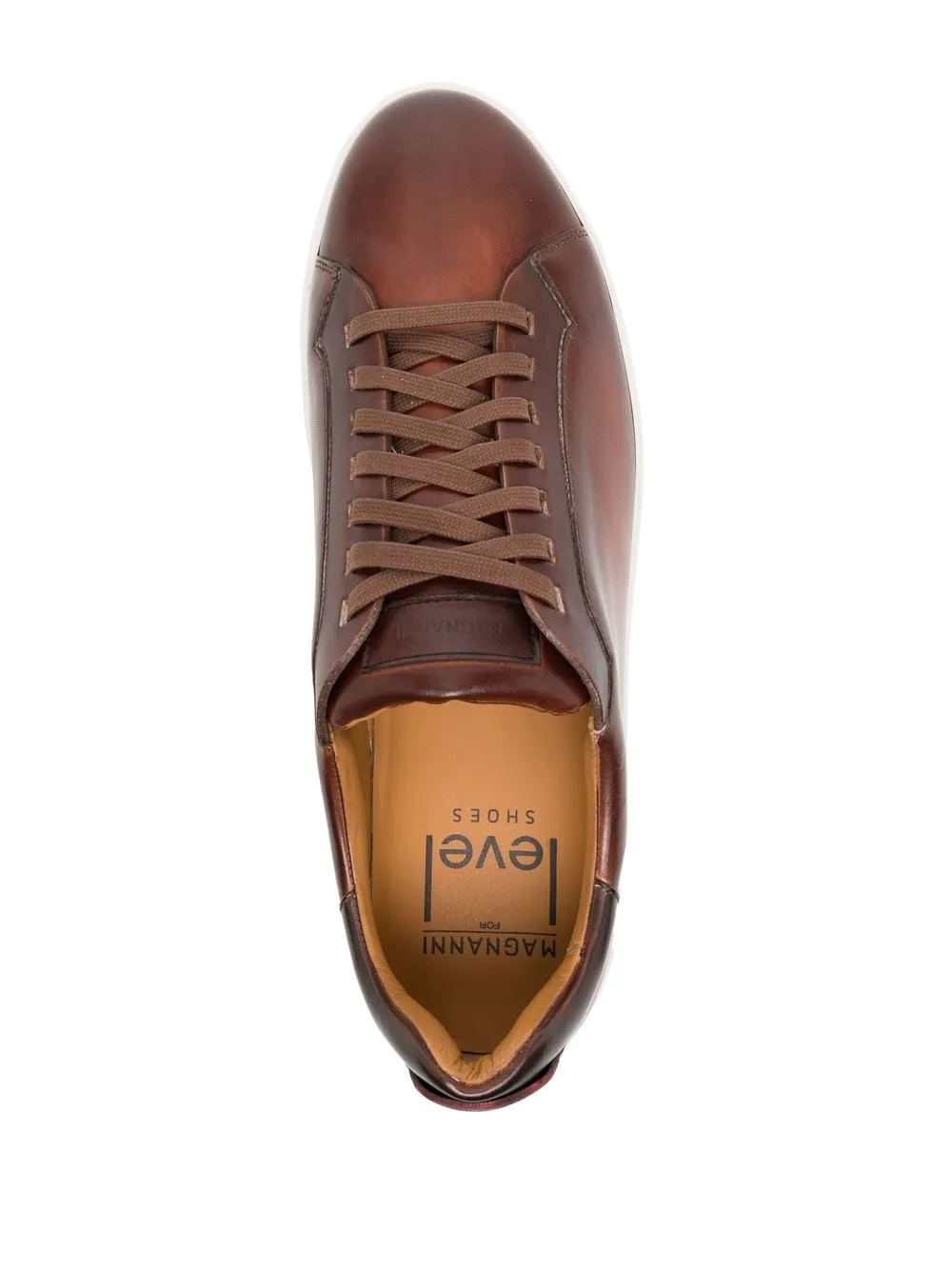 Magnanni ‘ottawa' Midsole Detailing Brushed Leather Sneakers In Brown