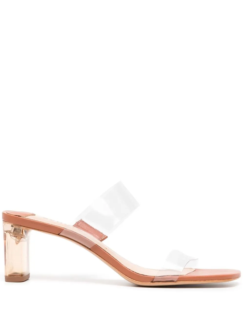 

Schutz 64mm transparent block heel sandals - Brown