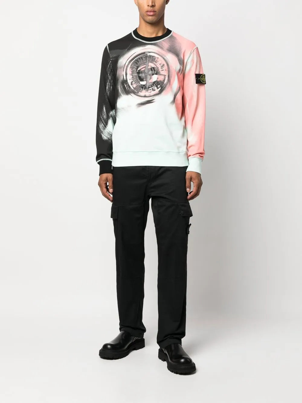 Stone Island Trui met logoprint - Blauw