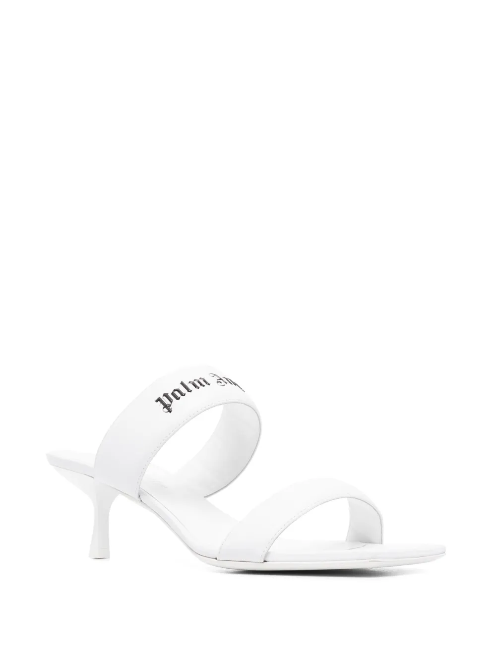 Shop Palm Angels Logo Band 45mm Mules In Weiss