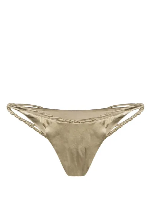 Isa Boulder metallic twist-detail bikini bottoms