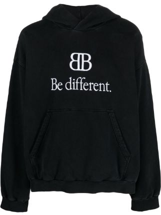 Balenciaga Logo Print distressed-finish Hoodie - Farfetch