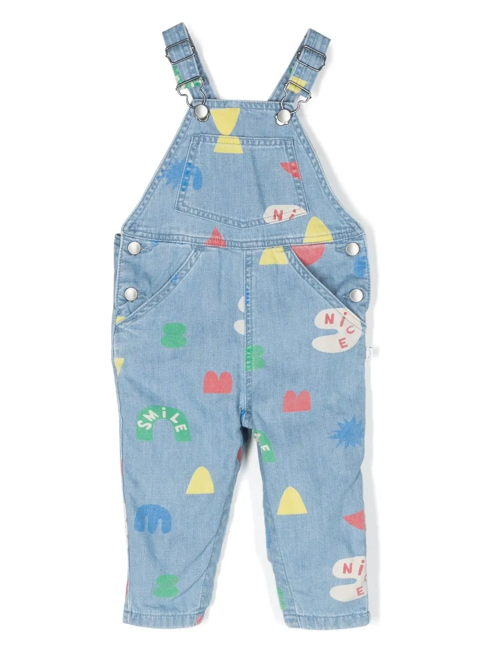 

Stella McCartney Kids overol de mezclilla con estampado gráfico - Blanco