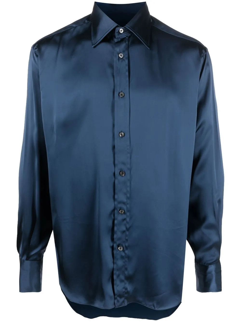 

TOM FORD satin long-sleeve shirt - Blue