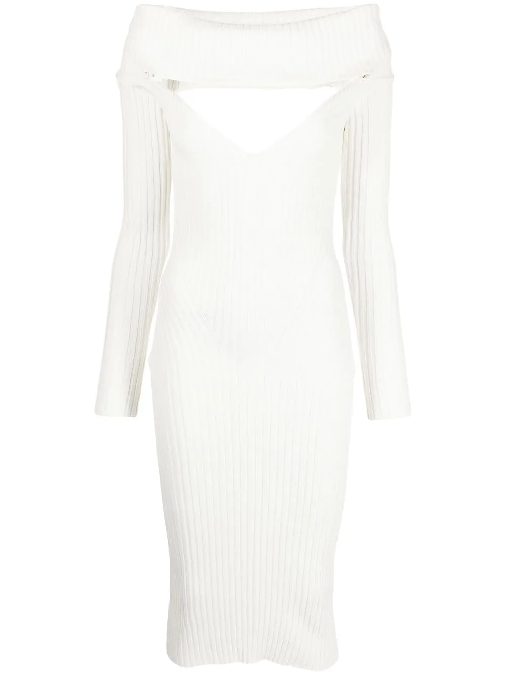 

ANDREĀDAMO ribbed-knit midi dress - Neutrals