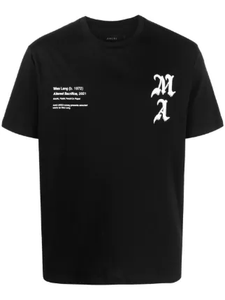 AMIRI x Wes Lang Checker Skull T-shirt | Black | FARFETCH