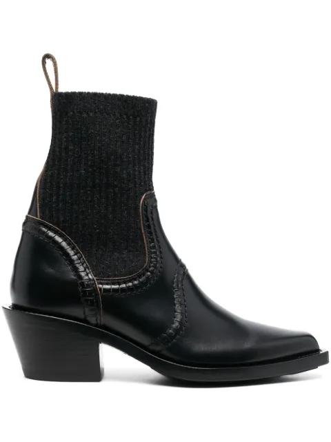 Chloé Nellie knit-detail boots