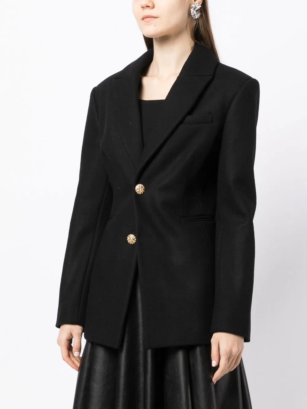  Anouki Single-breasted Wool Blazer - Black 