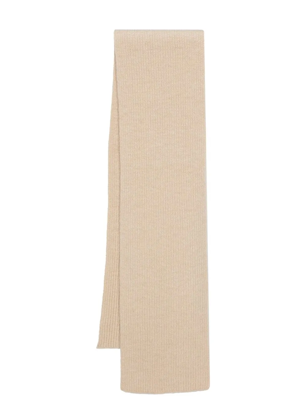 

Closed ribbed knitted scarf - Neutrals