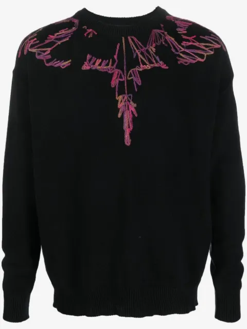 COUNTY OF MILAN pull Wings en maille intarsia à col rond 