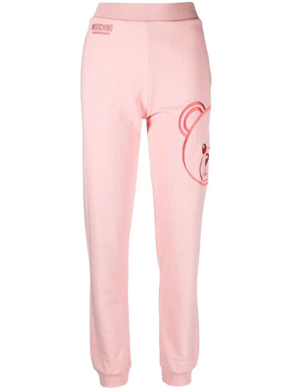 

Moschino logo-print cotton track pants - Pink