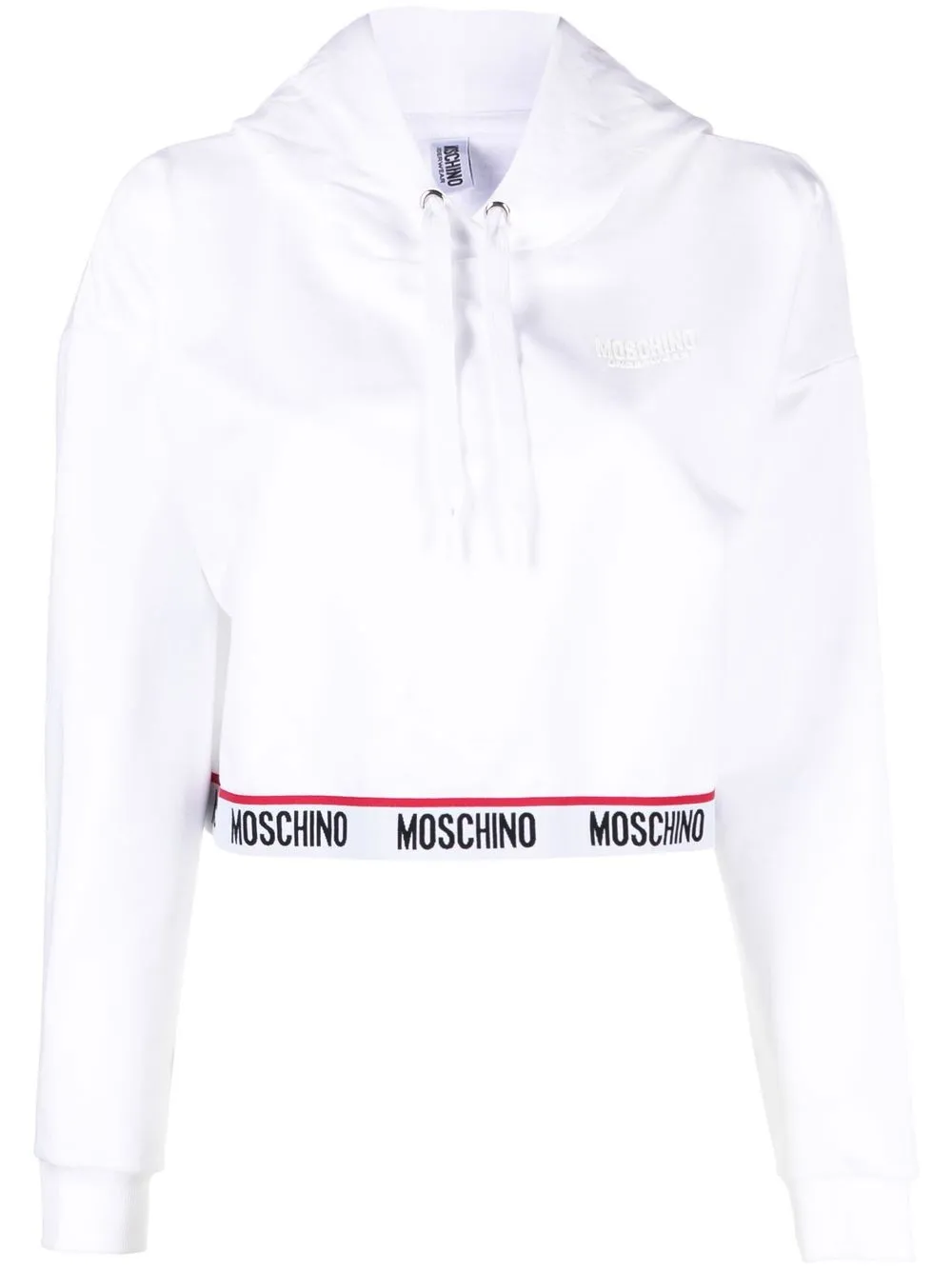 

Moschino hoodie con ribete del logo - Blanco