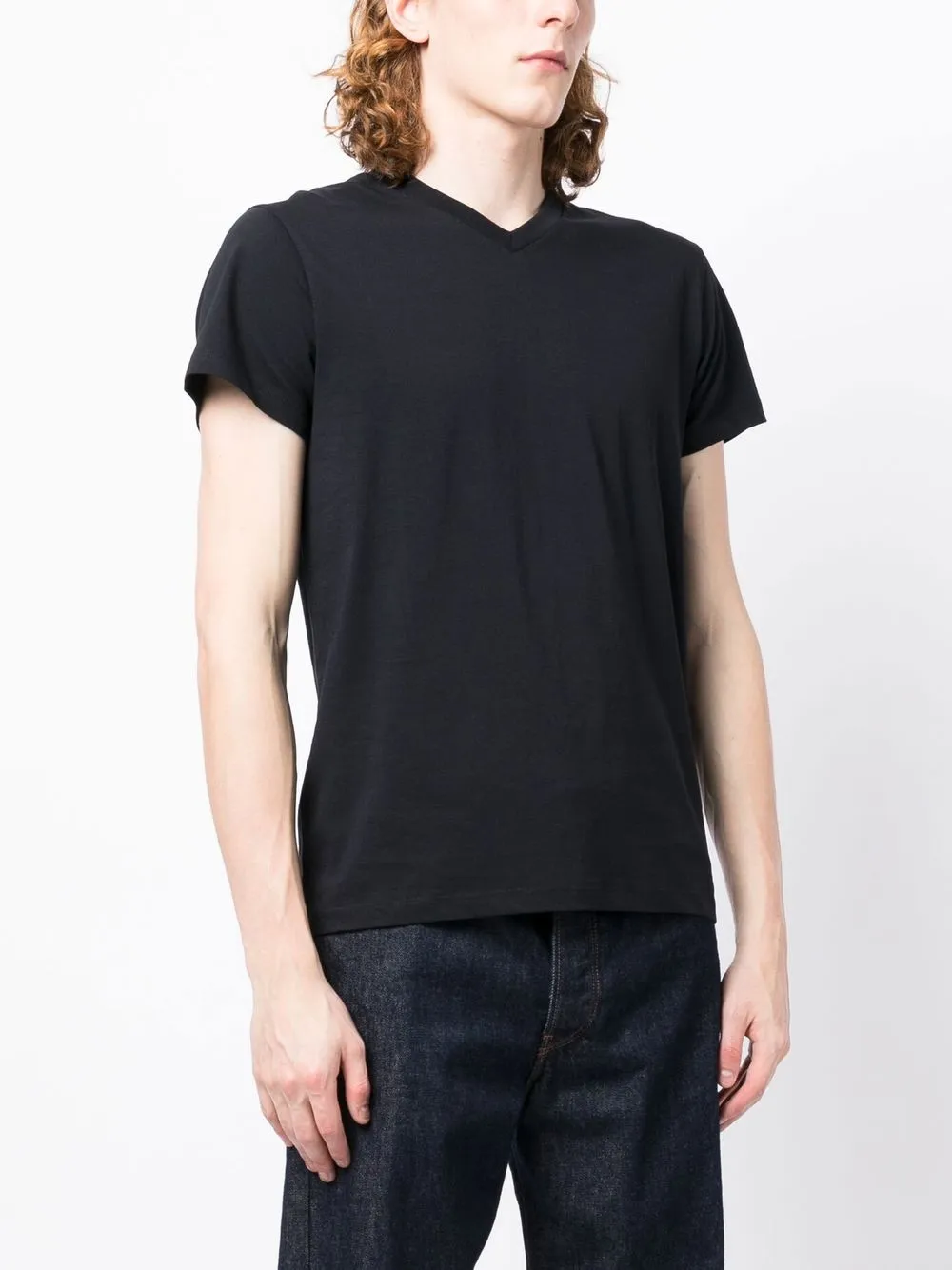 Jil Sander V-neck Short-sleeved T-shirt In Black