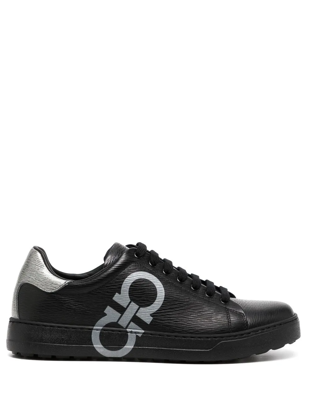 

Ferragamo Gancini logo-print low-top sneakers - Black